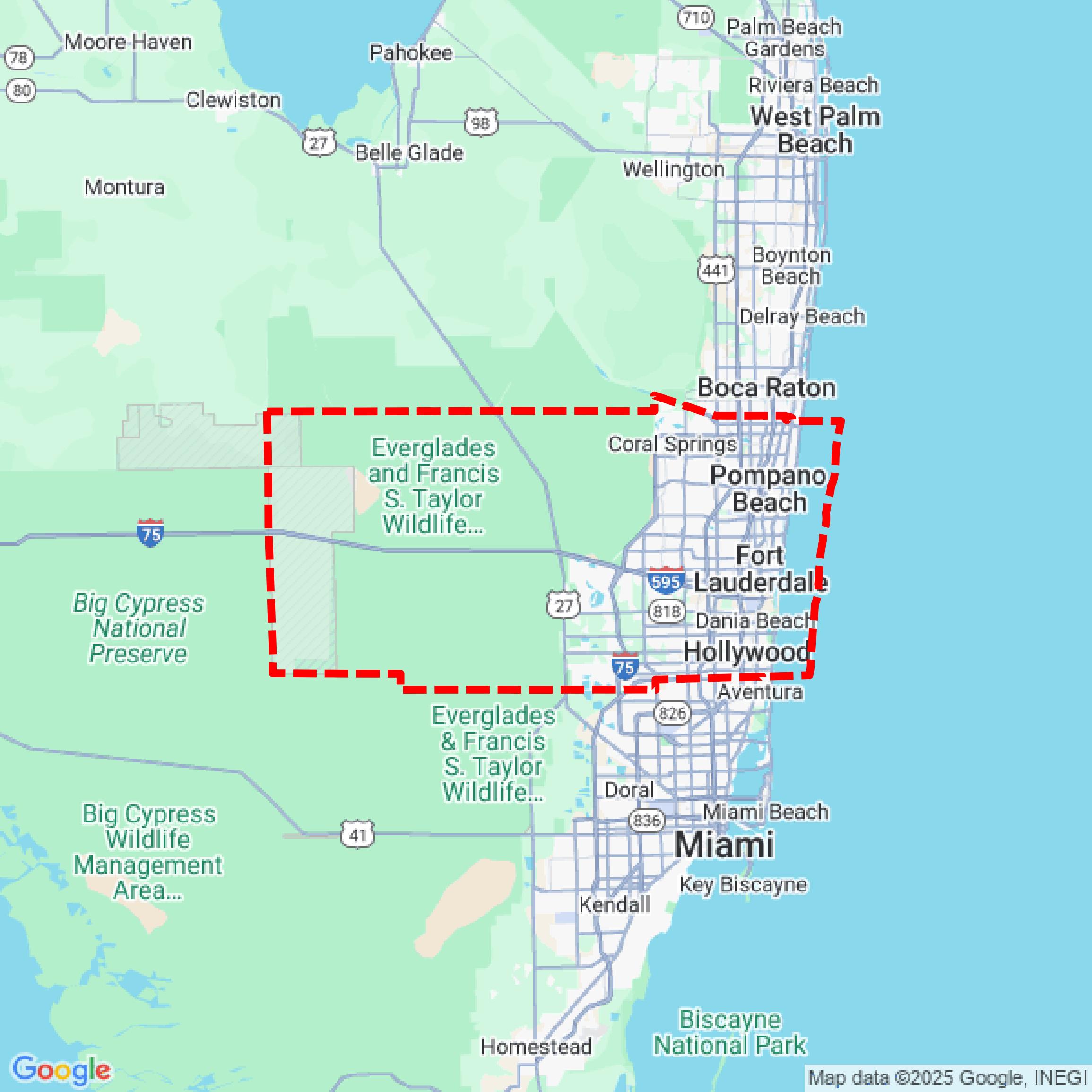 Map of {{county}} County, Florida — Access Experts gate repair service area